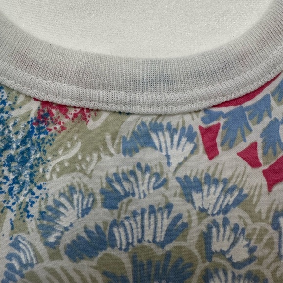 ACT III White and Pink Vintage Short Sleeve Sweatshirt Top - Picture 3 of 7